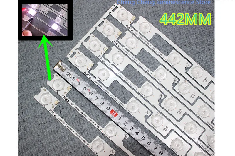 40 PCS/Lot 100% New LED Strip Bar Backlight for KONKA KDL48JT618A KDL48SS618U 35018539 35018540 6 LED light (6 V) 442mm