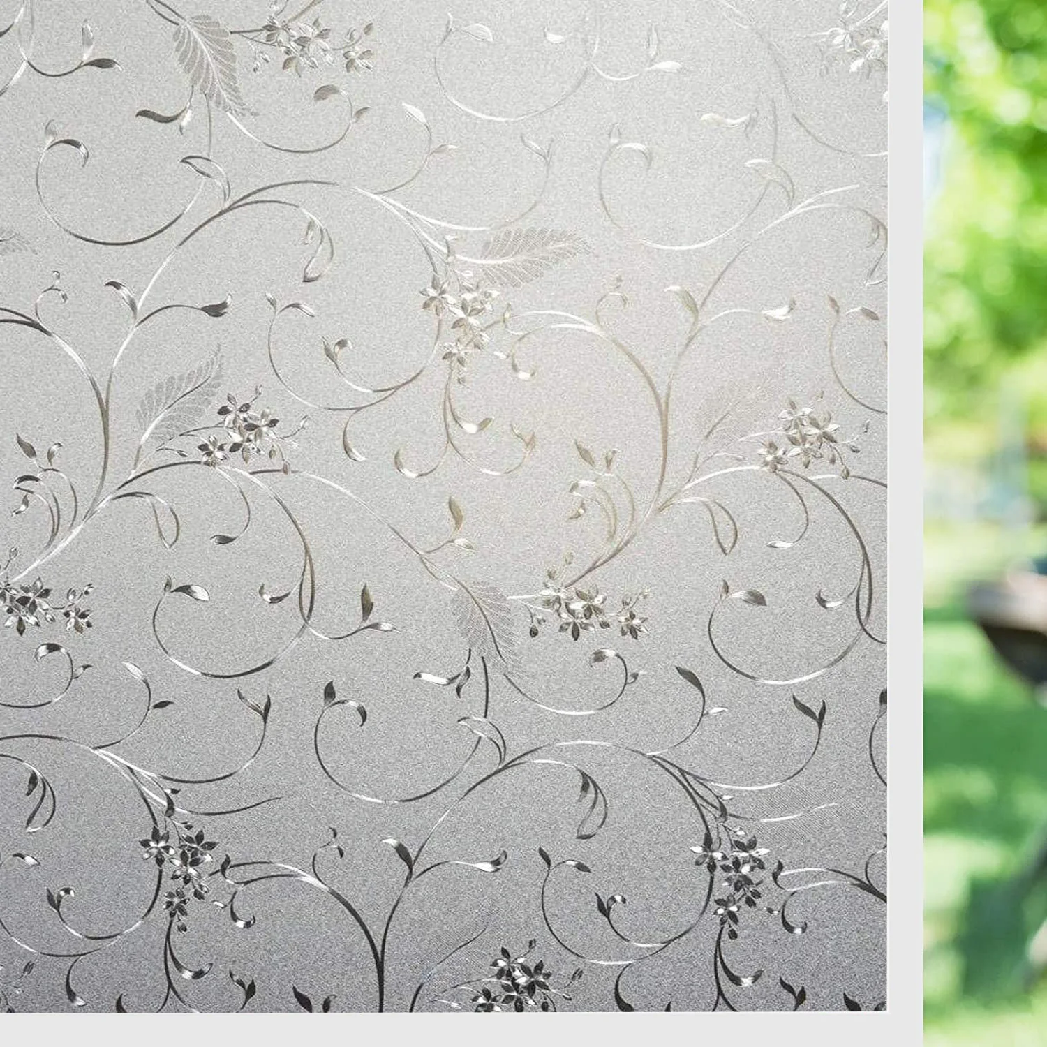 

Privacy Window Film Non Adhesive UV Blocking Removable Glass Covering Opaque Window Stickers Self Static Cling Vinyl Glass Film