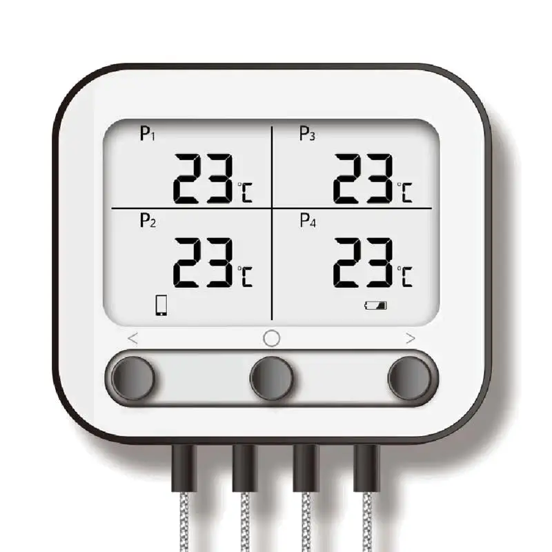 

Meat Thermometer, Wireless Bluetooth Meat Thermometer Digital With 4 Probes,Instant Read Grill Thermometer Alert Timer