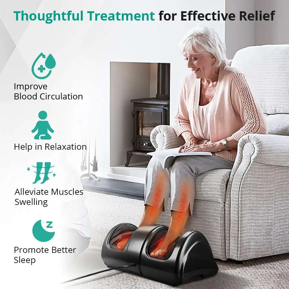 

Electric Foot Massage Shiatsu Therapy Relax Health Care Infrared Heating Body Massager Heat Deep Muscles Kneading Roller Salud
