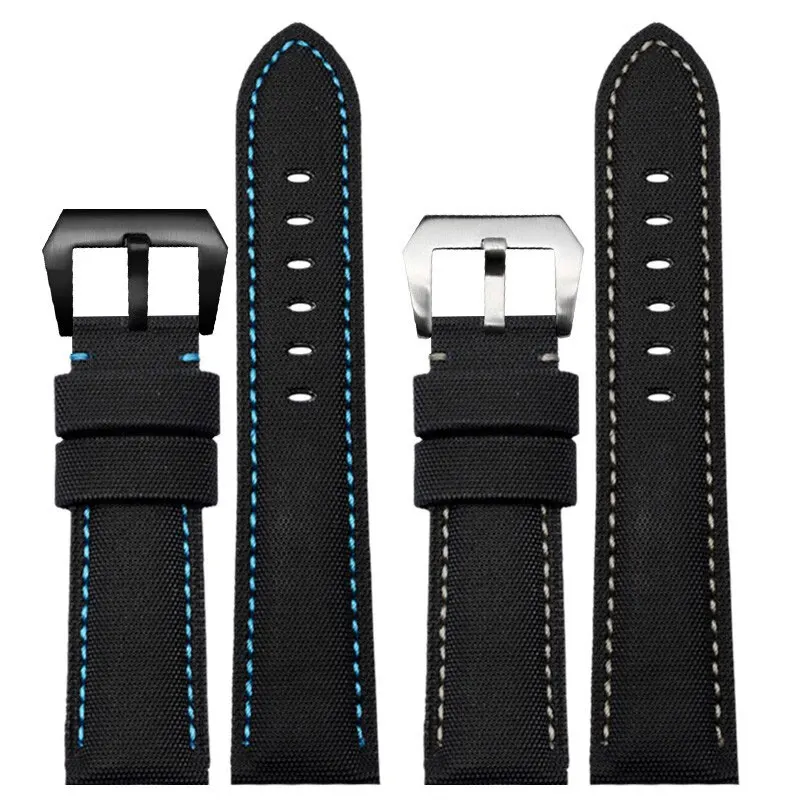 Ремешок нейлоновый кожаный для Panerai PAM01661 441 111 PAM01118/01661 мужской 22 мм 24 26
