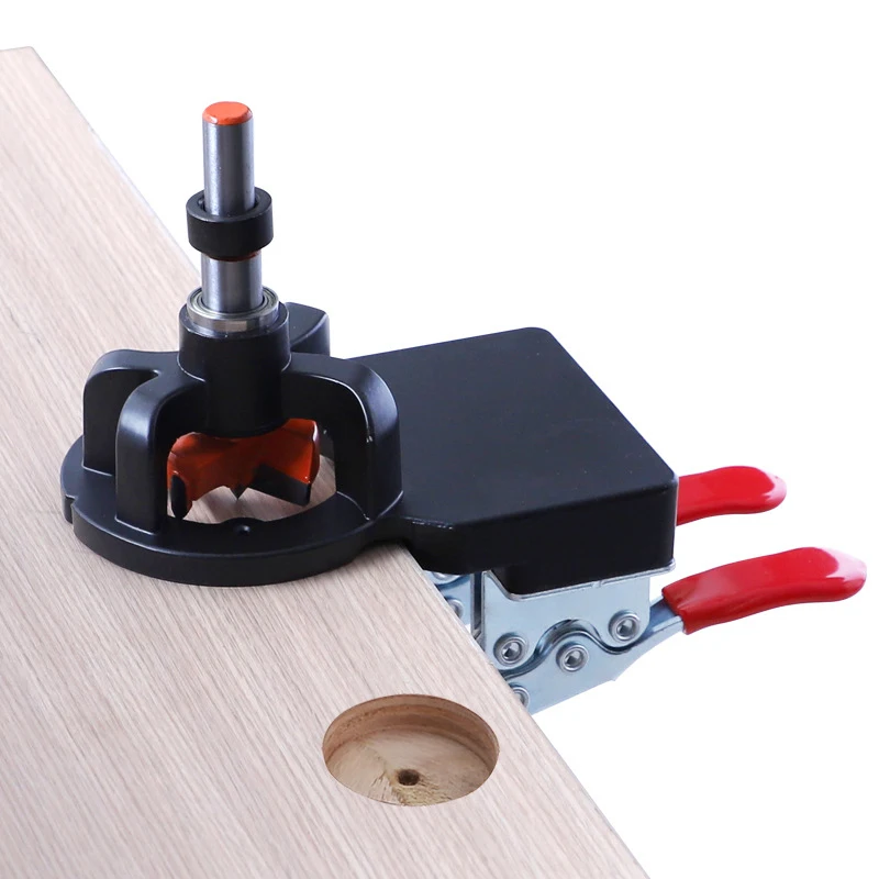 

Woodworking 35mm Hinge Boring Jig Hole Drilling Guide Locator with Fixture Aluminum Alloy Hole Opener Template For Door Cabinets