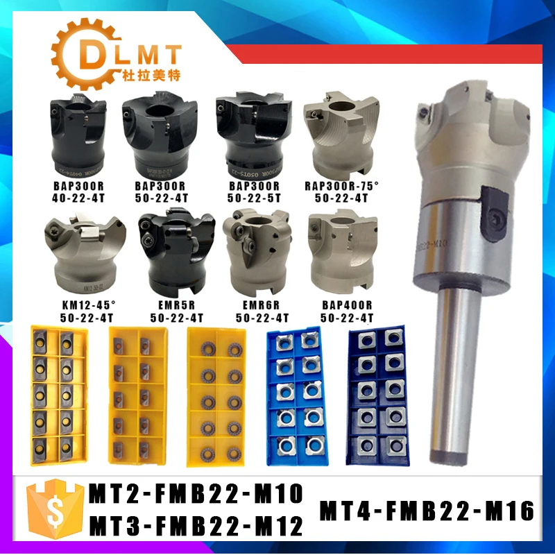 MT2 MT3 MT4 C12 C16 C20 R8 FMB22 хвостовик BAP300R 400R KM12 EMR5R 6R 50 мм торцевая фреза + 10 шт. APMT1604 1135 RPMT10T3