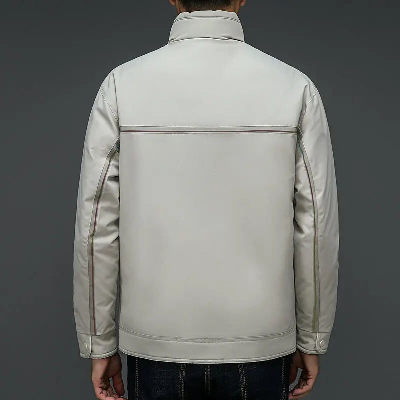 Stylish Men Thermal Puffer Parkas Khaki Black Beige Thick Warm Puff Basic Coat Winter Autumn Casual Daily Quilted Jackets 2022