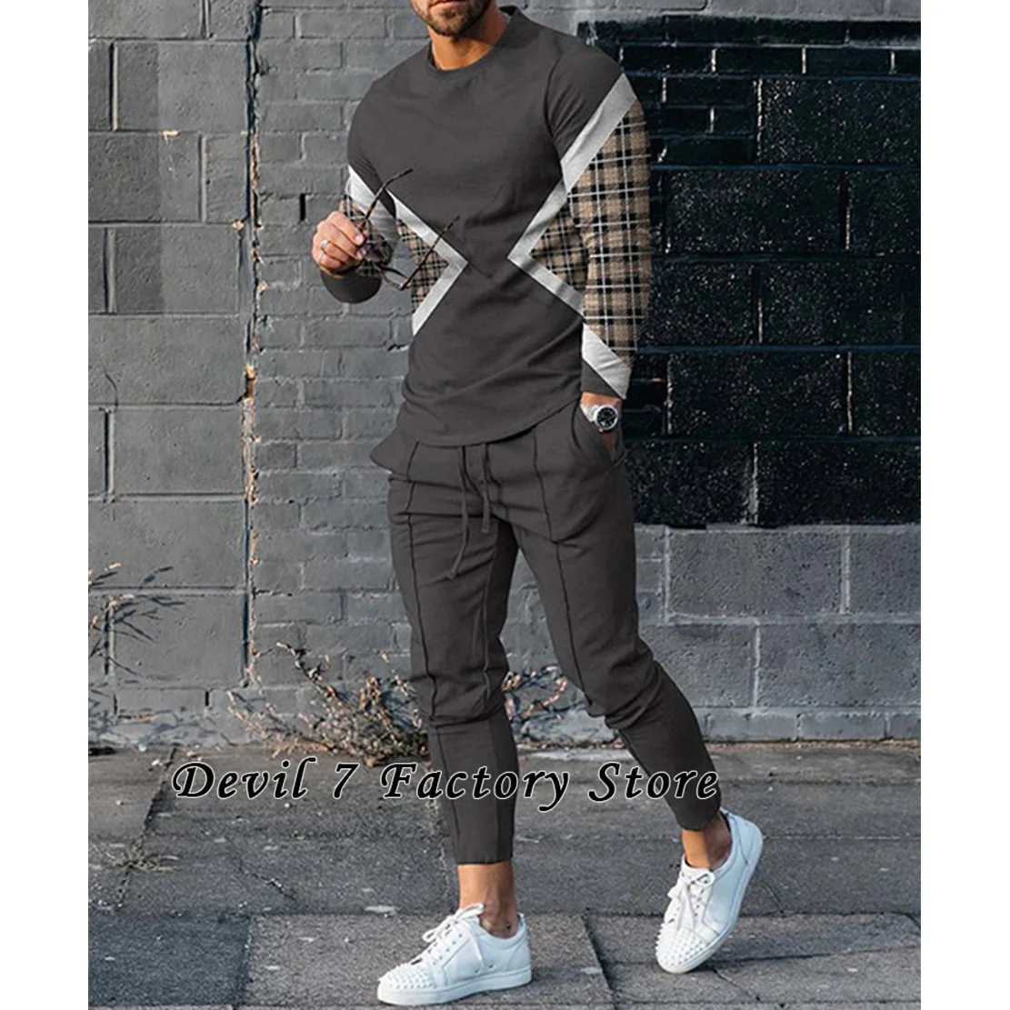 2023 Newest Tracksuits Trousers Men's 2 Piece Sets Fashion Spring Man Clothing Streetwear Long Sleeve T Shirt Sweatpants Suits