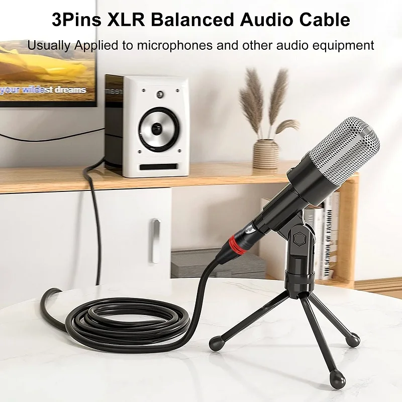 Фото Микрофонный кабель Shuliancable XLR для записи студийного динамика, полностью медные провода, 1 м, 2 м, 3 м, 5 м, 8 м, 10 м №3
