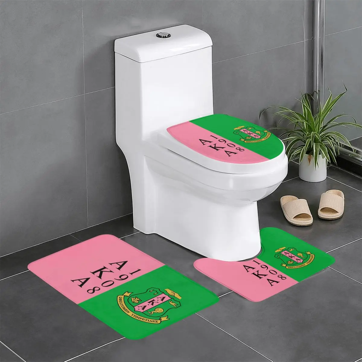 

Alpha Kappa Alpha 3 Piece Bathroom Rugs Set Bathroom Rug Mat Home Decor for Toilet, Dressing Table,Living Bedroom,Guest suite