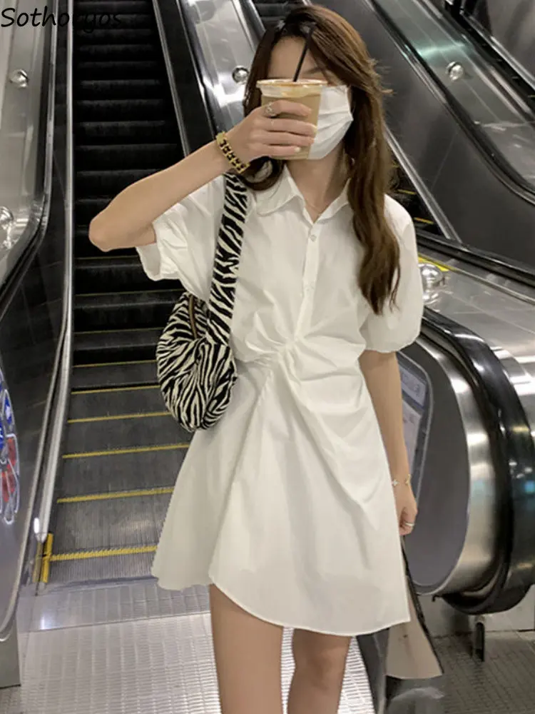 

Женские платья со складками, повседневные дизайнерские минималистичные платья в стиле чистой ампир, модные темпераментные мини-платья в Ко...