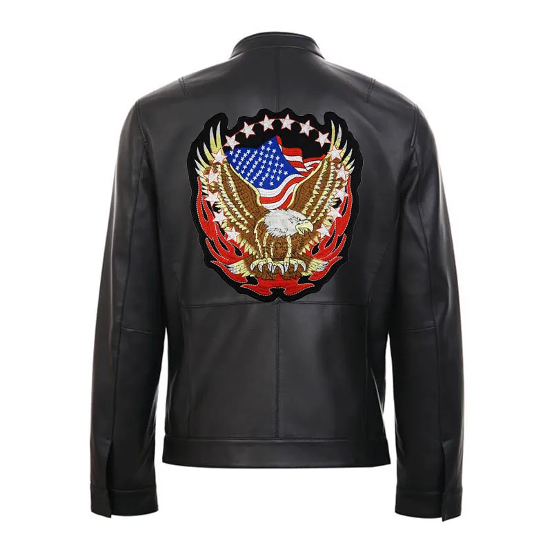 Большие нашивки с вышивкой Spread Wings Eagle Flying национальный флаг страны США для куртки
