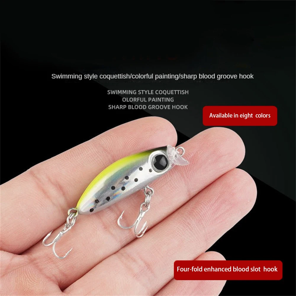 

4cm Small And Smart Fake Bait Realistic Plastic Hard Bait Mini Body Shape Luya Bait Bionic Bait 2.8g Sharp Blood Hook