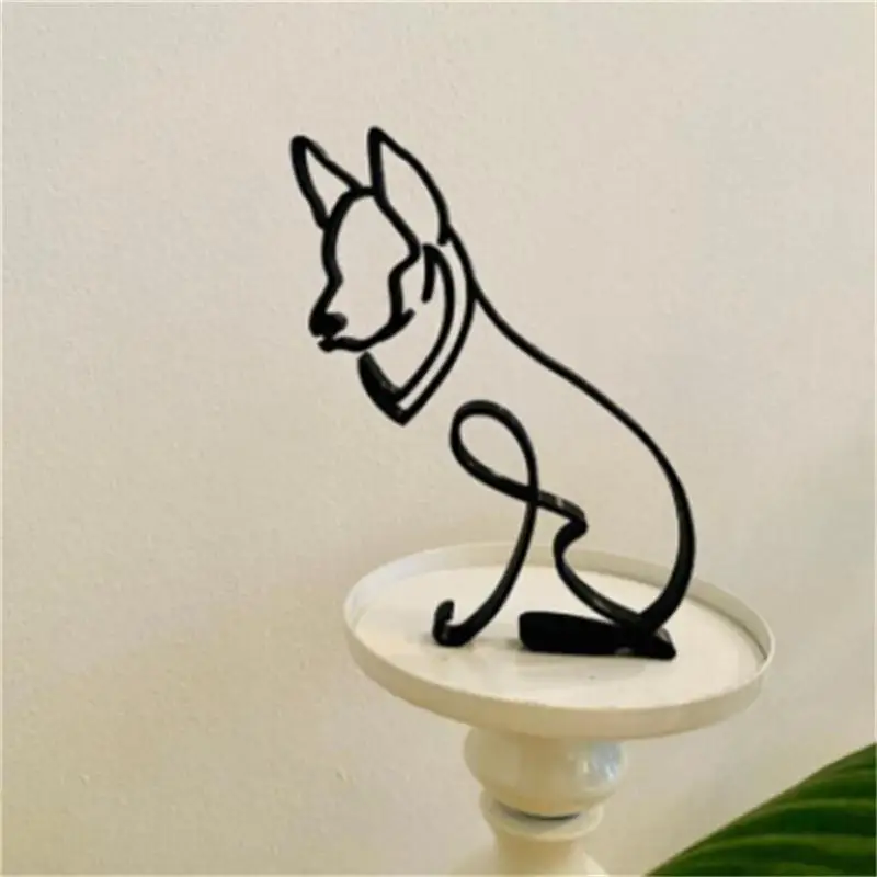 

Metal Dog Cat Dog Art Sculpture Newest Pet Dogs Gifts Home Office Modern Minimalist Art Sculpture Decor Personalized Gift Cute