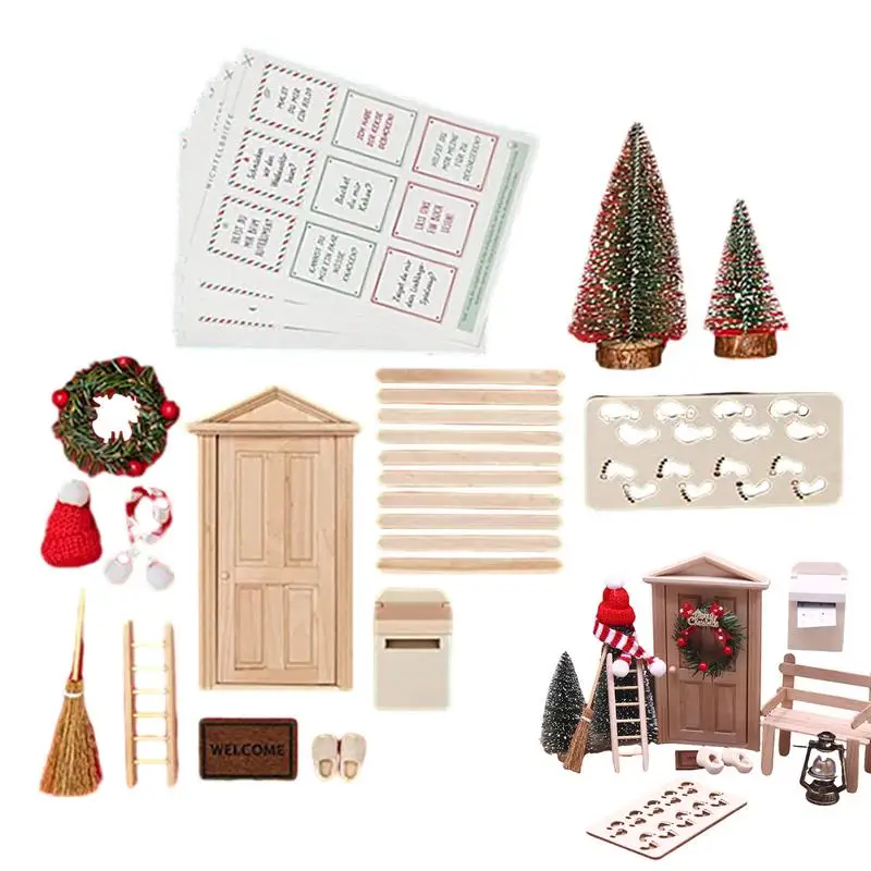 

Christmas Dollhouse Decorations 15pcs Holiday Miniature Scene DIY Kit Christmas Tree Christmas Party Decoration For Toy House