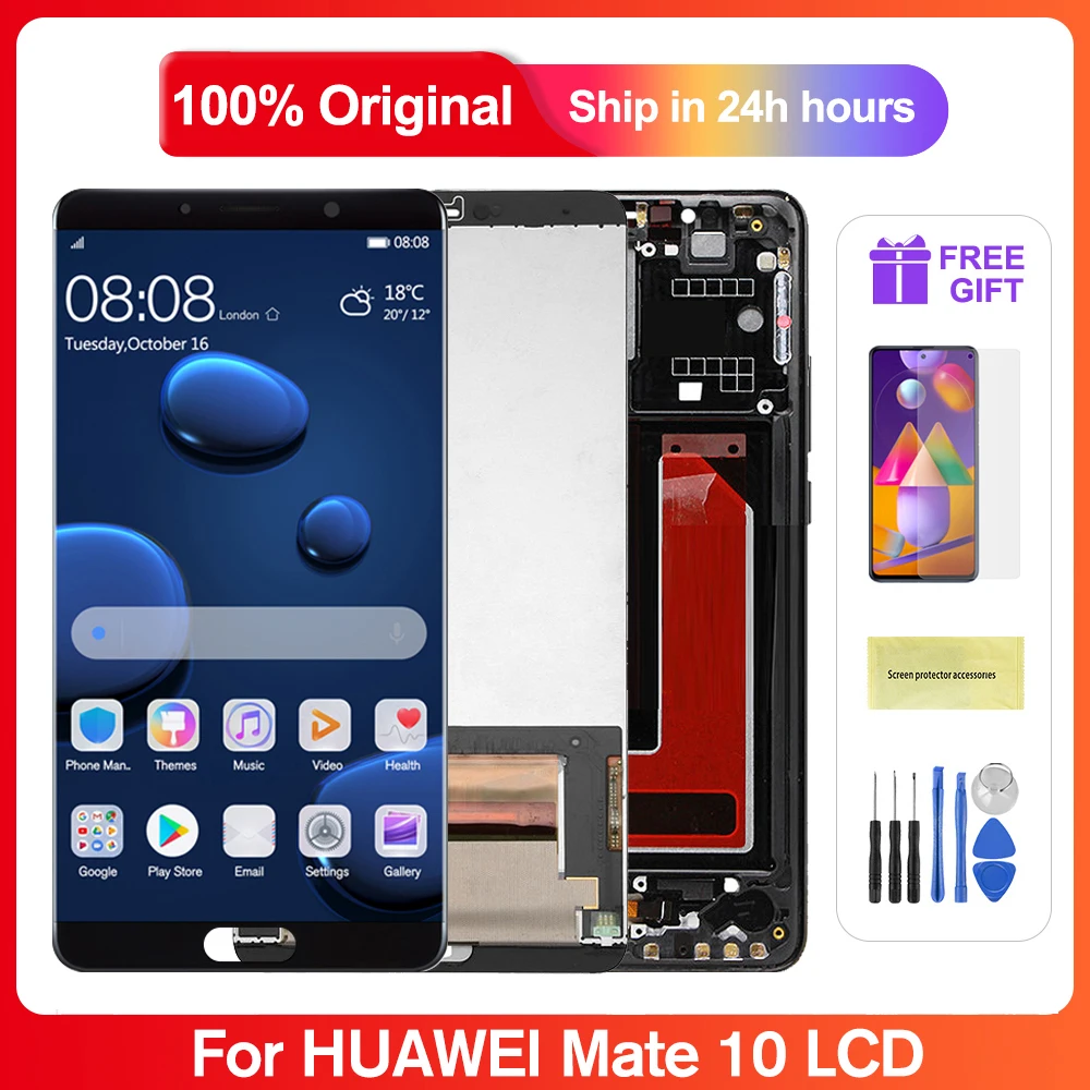 

5,9 100% Оригинальный ЖК-дисплей для Huawei Mate 10, ЖК-дисплей, сенсорный экран, сменная панель для Huawei Mate10 ALP L29 L09 L00, ЖК-дисплей
