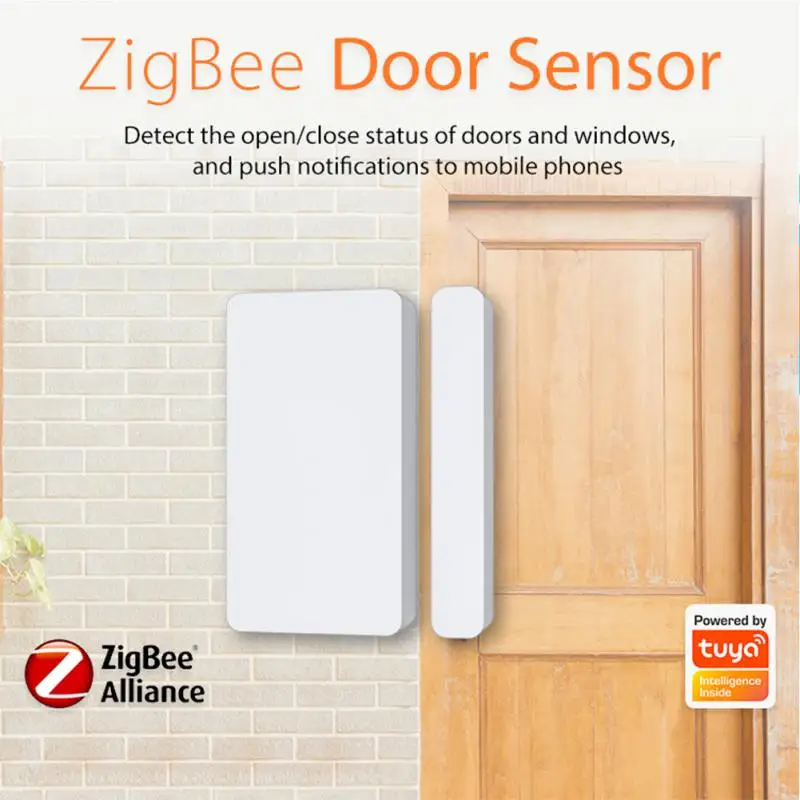 

1 шт. смарт-датчик двери Tuya ZigBee, детекторы открытия/закрытия двери, дистанционное управление через приложение, устройство для самостоятельного домашнего использования, работа со шлюзом Zigbee