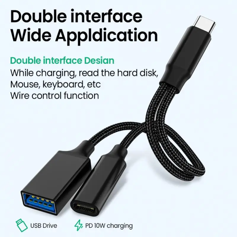 Адаптер ZHSONG USB Type-C OTG 10 Вт DP быстрая зарядка внешний U-диск конвертер 2 в 1