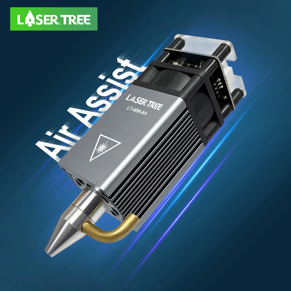 LASER TREE 40W Laser Module with Air Assist 450nm Fixed Focus TTL Blue Light Laser Head for DIY CNC Cutting Engraving Machine