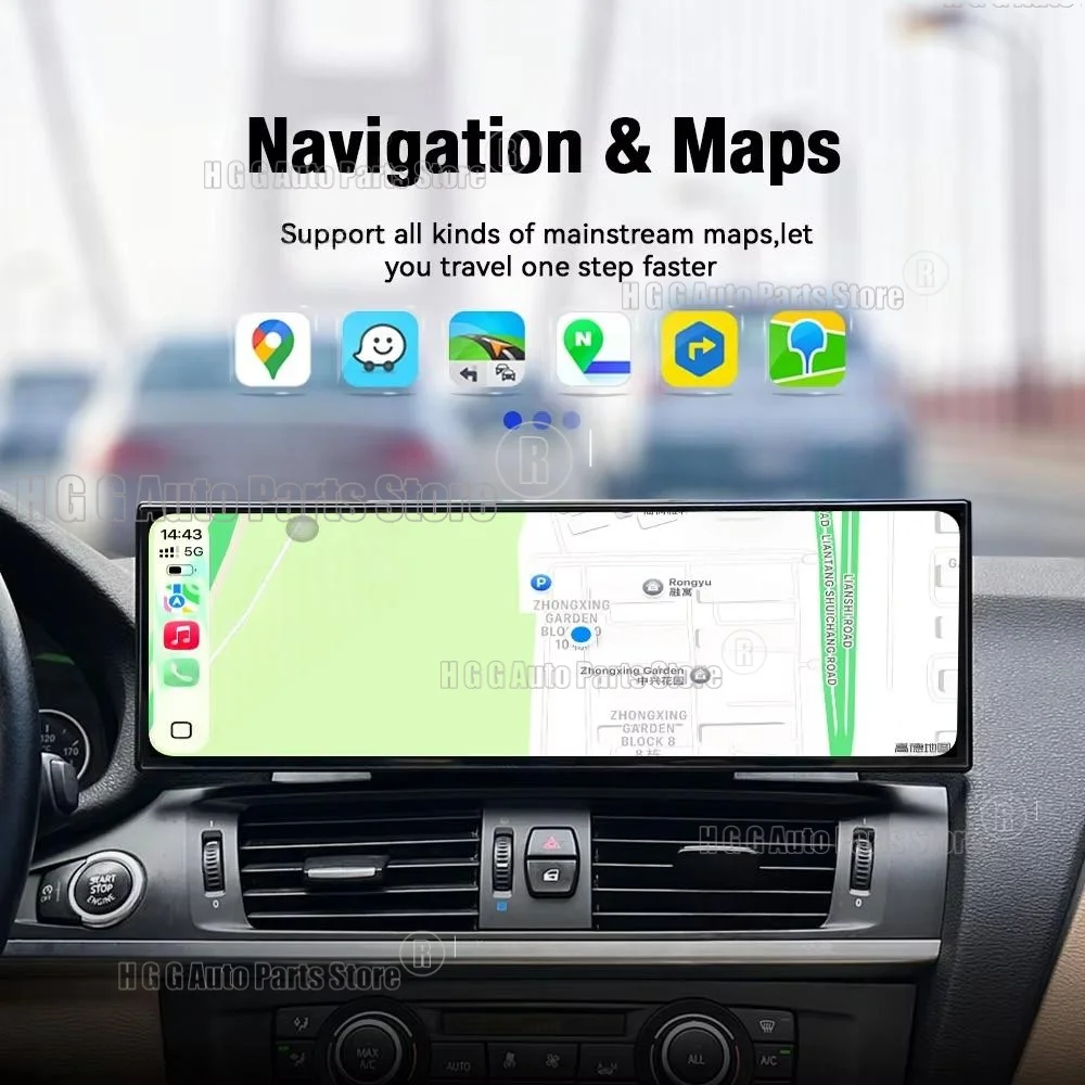 Фото 14,9-дюймовый экран с CarPlay для BMW X3 X4 серии F25 F26 2011-2017, мультимедийный проигрыватель, GPS-навигация, автомобильная магнитола, медиа-центр №1