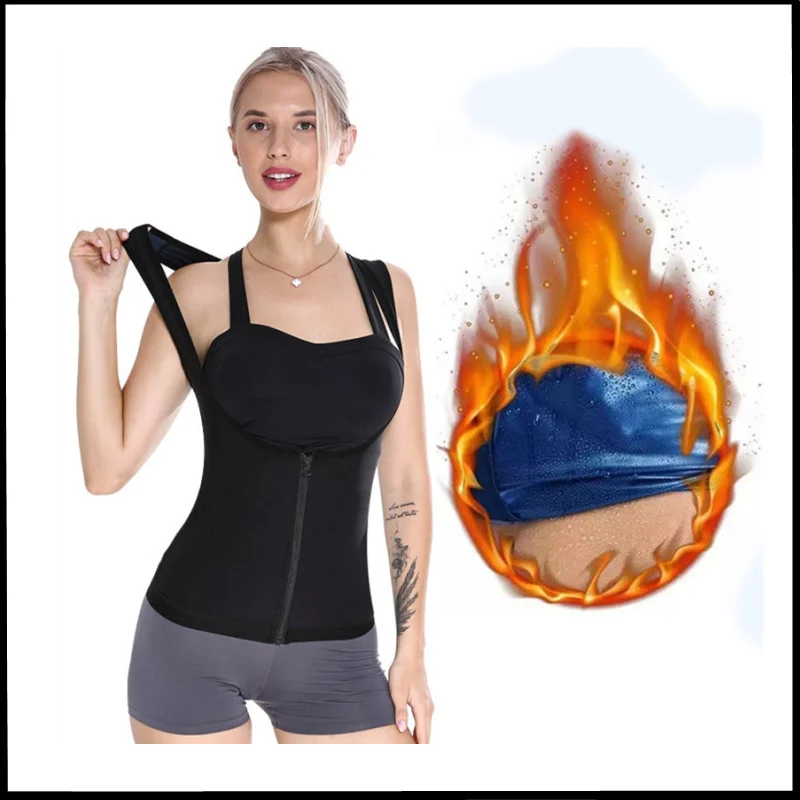 

Женский костюм для пота, подтягивающий живот, подтягивающий грудь, фитнес-майка для пота, спортивная одежда для бега, одежда для похудения, о...