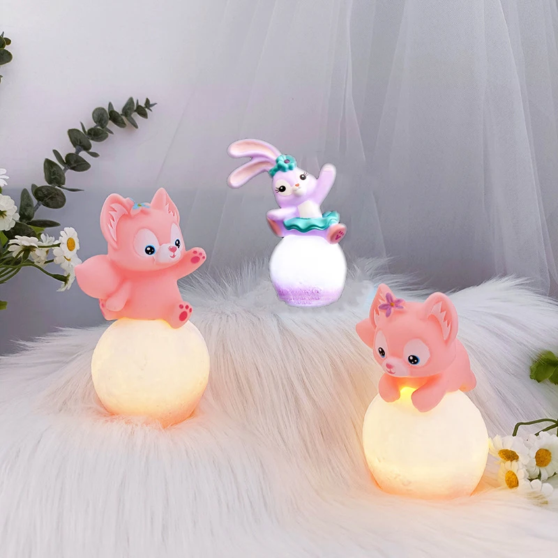 

Мультяшный персонаж Диснея Stellalou LinaBell, ночсветильник, декор для вечерние, кролик, лиса, Фотолюминесцентная игрушка для детей, рождественски...