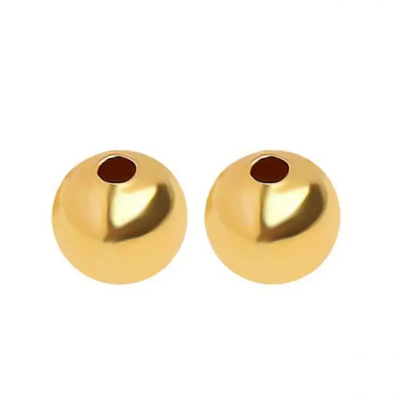 

Круглые бусины из серебра 925 пробы с золотым покрытием для изготовления ювелирных изделий, «сделай сам», цепочка, браслет, бисер, ожерелье, подвески, ювелирные аксессуары