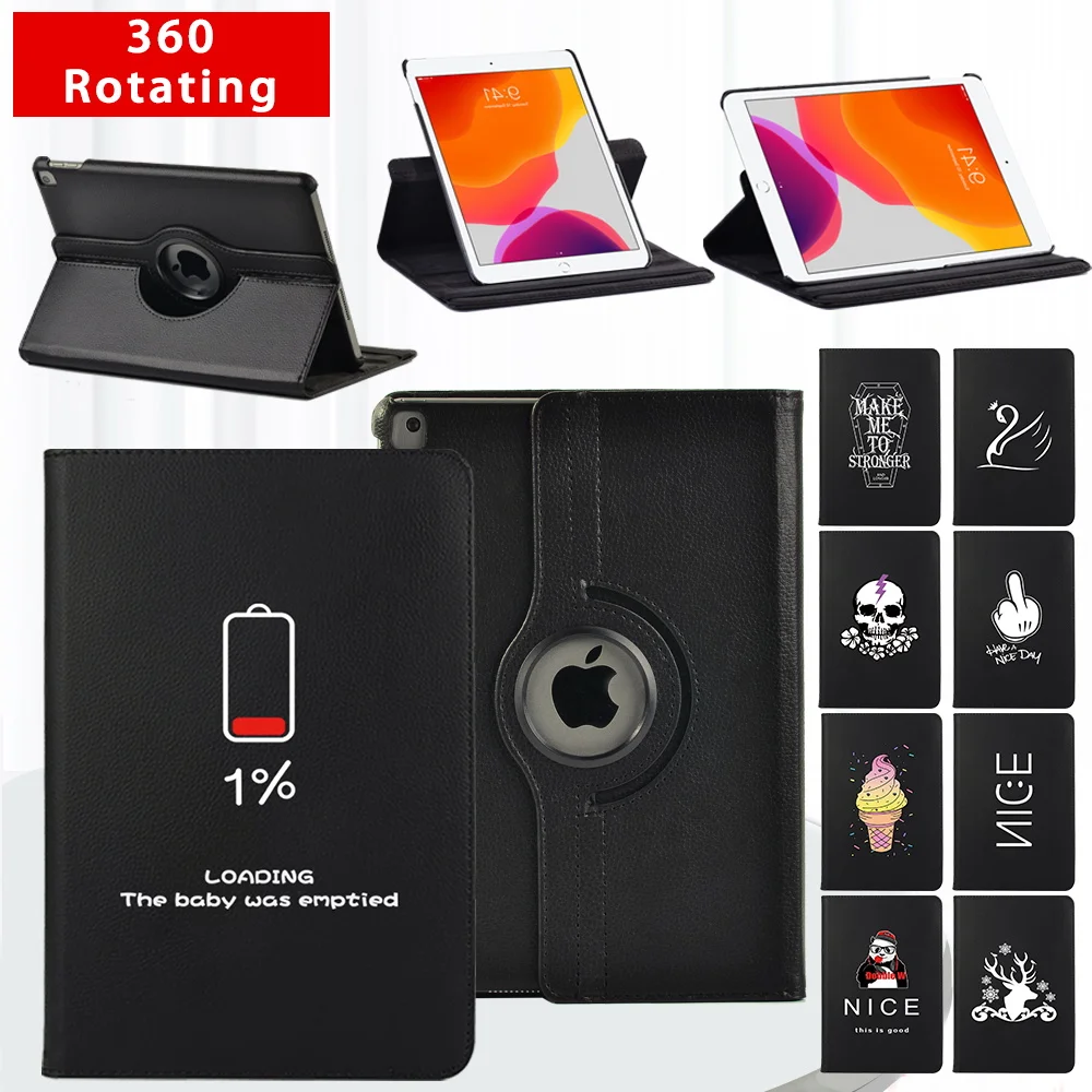 

For Apple IPad 7th/8th/9th/Mini 1/2/3/4/5/IPad 2/3/4/IPad 5th/6th 360 Degree Rotating Tablet Case Ultra-Slim Smart Bracket Cover