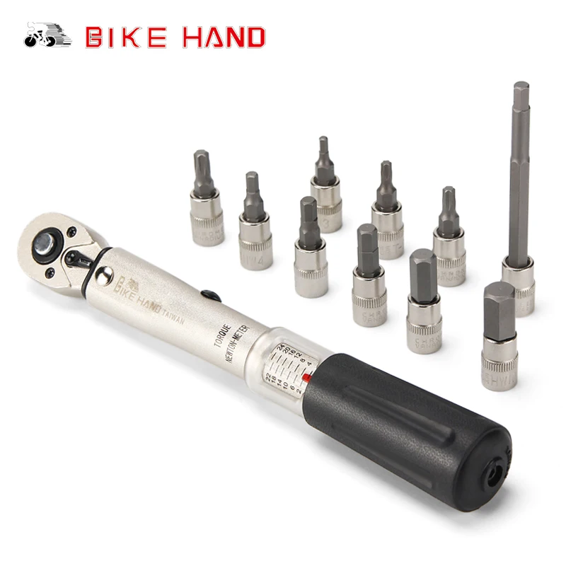 

BIKEHAND Bicycle Repair Tools Kit Bike Torque Wrench Allen Key Tool Socket Set Road MTB Bike Tools 1/4'' Torque Fix Set 2-24 NM