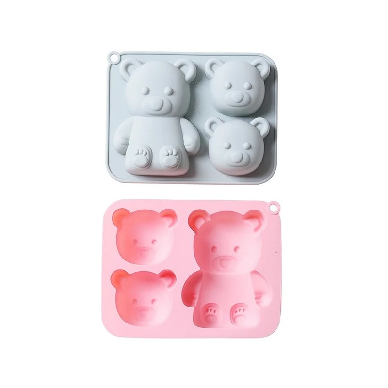 Силиконовая форма с милым медведем жаростойкая посуда для пищевых продуктов