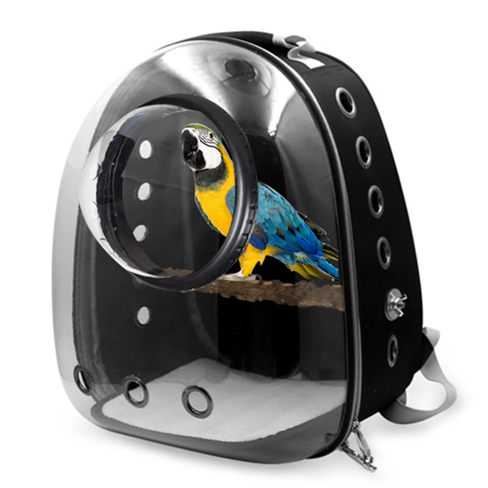 

Portable Bird Carrier with Prech and Feeder Cups Pet Parrot Backpack Bird Cage Acrylic Oxford Cloth Bag for Birds Travel Outdoor
