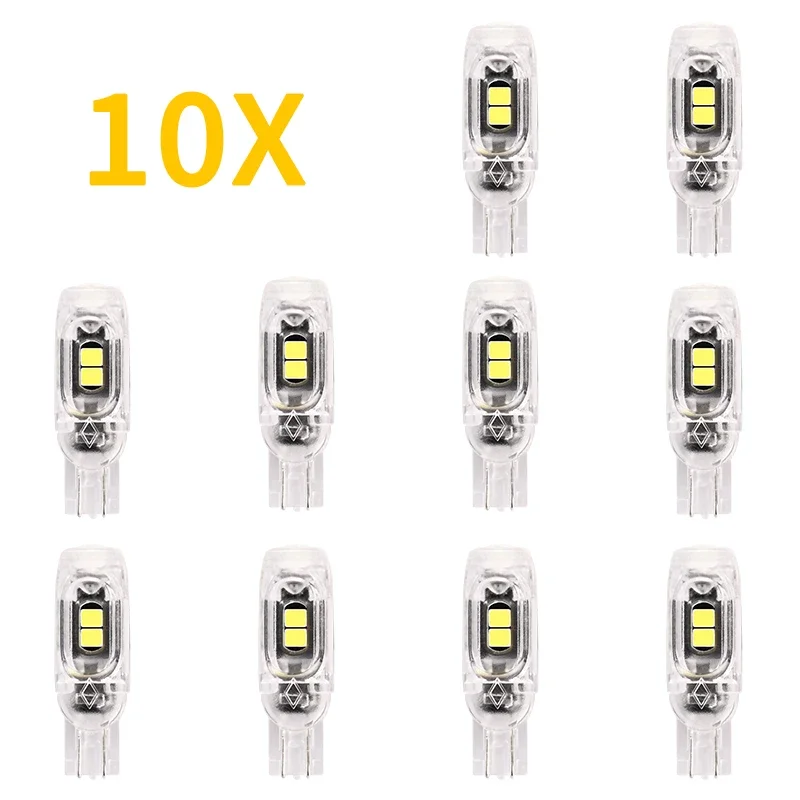 

10PCS T10 W5W LED Light 194 168 Car Interior Bulb 3030SMD No Error Dome Reading Lamp Side Clearance Indicator Signal Lights 12V