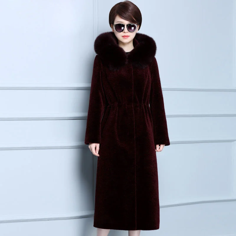 

Winter Haining's Women New Imitation Mink Fur Coat Long Thick Middle-Aged Elderly Mothers Wear Imitation Mink Velvet Fur Jacket