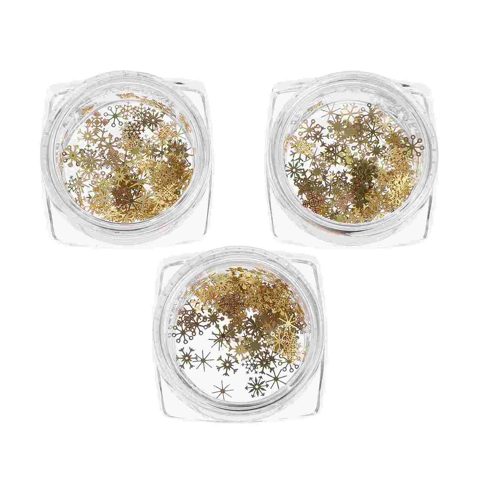 

3 Boxes Snowflakes Nail Decorations Manicure Charms Snowflake Nail Stickers