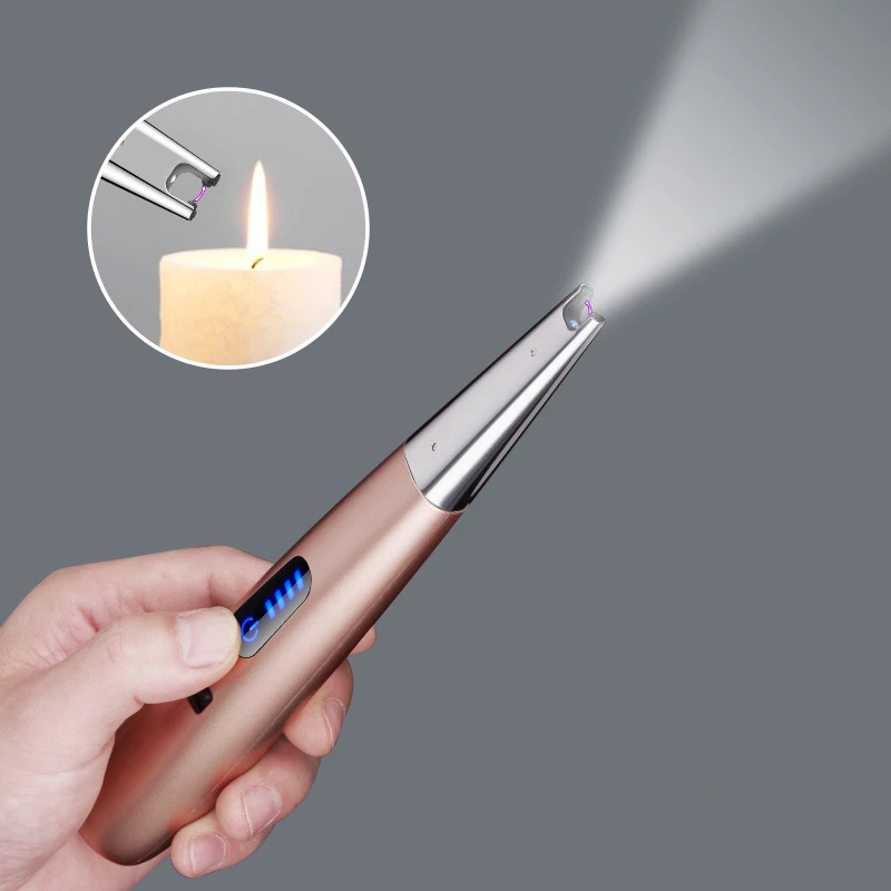 

2022 NEW Kitchen Arc Igniter With LED Lighting Windproof USB Lighter Cigarette LighterS Candle Fireworks Ignition Tool