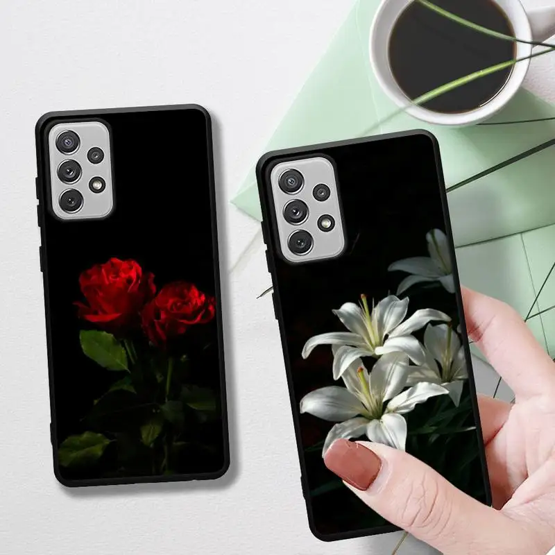 

Hot Sell Rose Flower Phone Case for Samsung Galaxy A91 A80 A72 73 A52 53 A70 A41 A32 A21 A22S A42 5G phone Full Coverage Covers