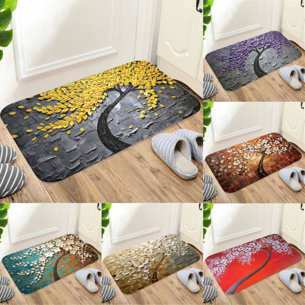 

Living room non-slip modern carpet kitchen balcony bathroom printed carpet door mat porch geometric tree bathroom floor mat