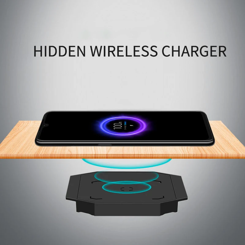Remote Wireless Charger Hidden Wireless Mobile Phone Charger Built-In Overheating Fan Self-Starting