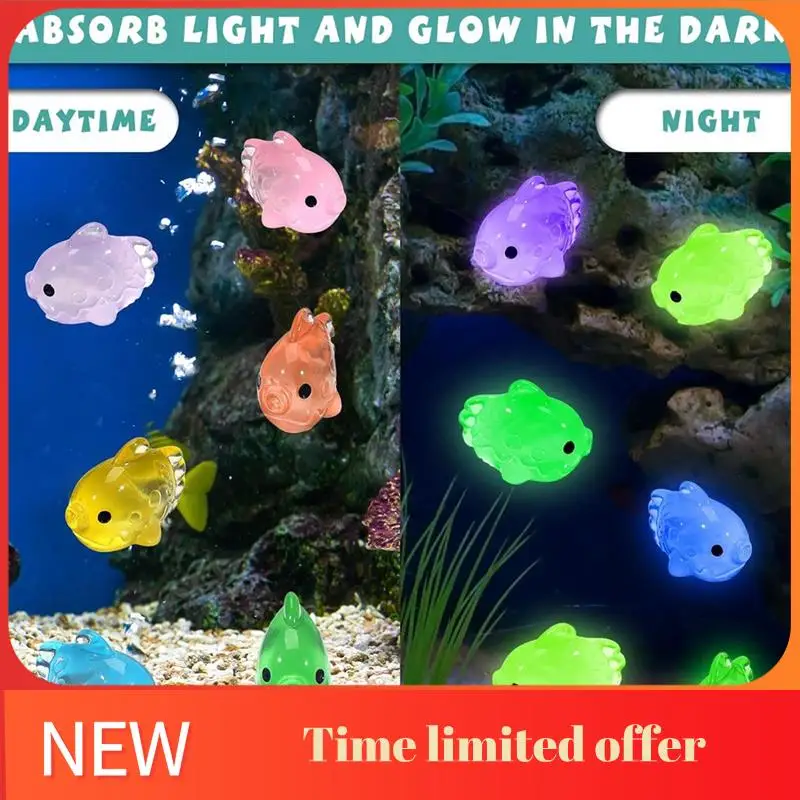 Фото ABRN-120 шт. миниатюрная статуя светящейся рыбы, милая крошечная фигурка плоской рыбы из смолы для миниатюрных пейзажных цветочных горшков, микро №1