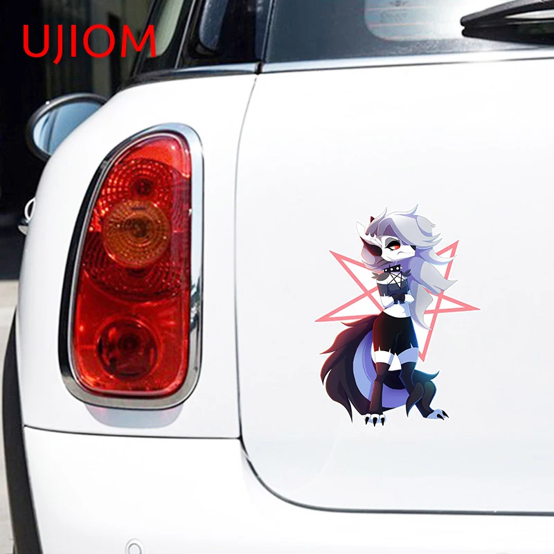 UJIOM Мультяшные пушистые настенные наклейки Helluva Boss Loona наклейка украшение спальни