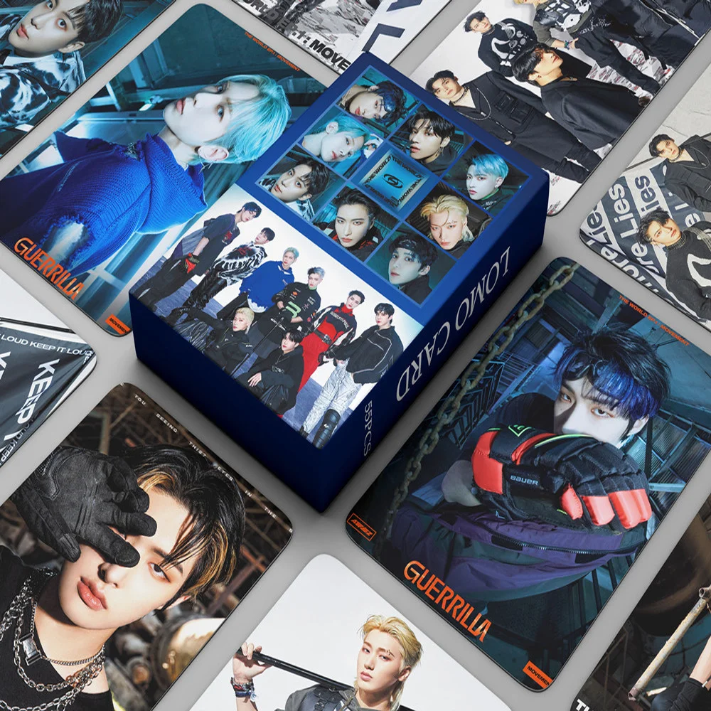 

55pcs/set Kpop ATEEZ Lomo Cards THE WORLD EP.1 : MOVEMENT Guerrilla Photocards High Quality New Arrivals Lomo Card Fans Gift