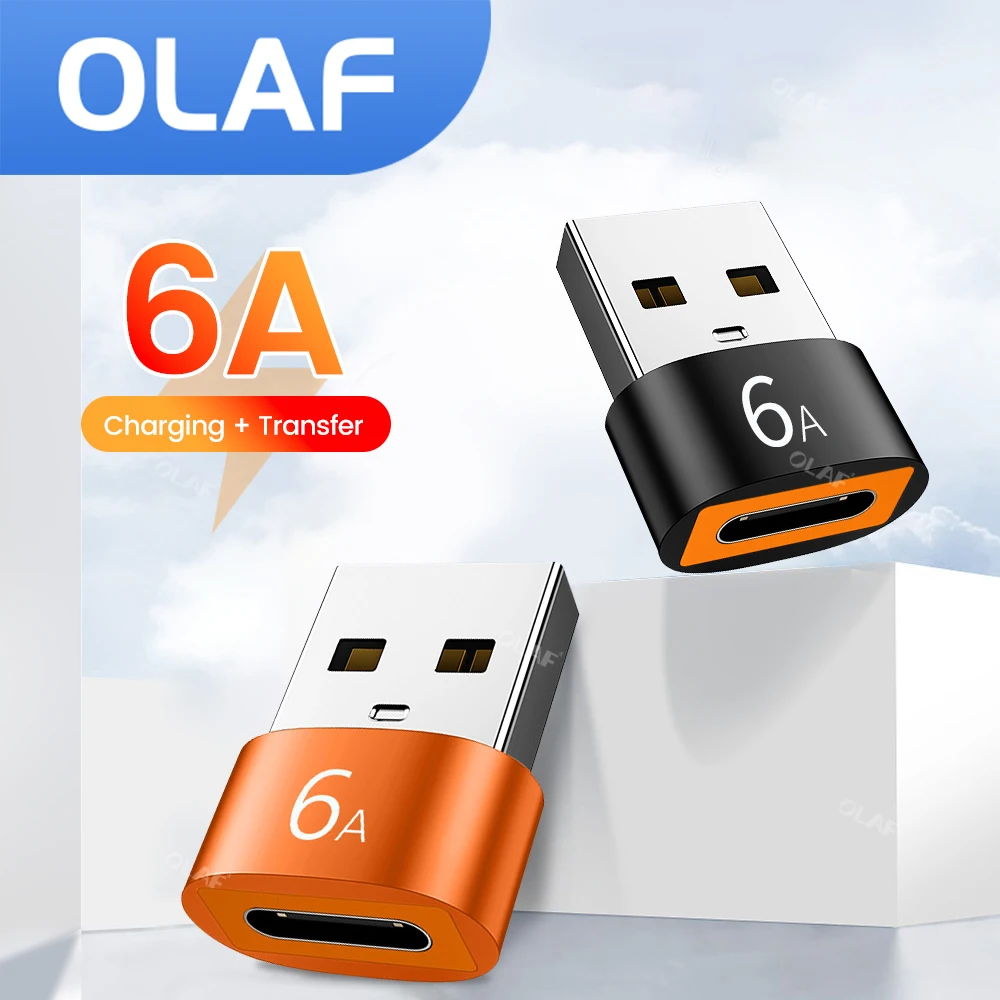 

Адаптер OLAF 6A Usb OTG Usb Type C Женский к Usb A Мужской Для Xiaomi 12 11 Huawei Honor USB 3,0 iPhone 13 OTG коннектор
