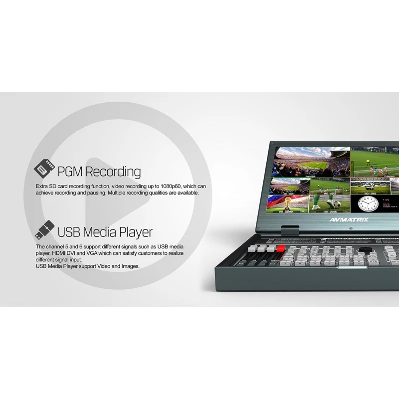 AVMATRIX PVS0615U 15 6-дюймовый портативный 6-канальный многоформатный потоковый