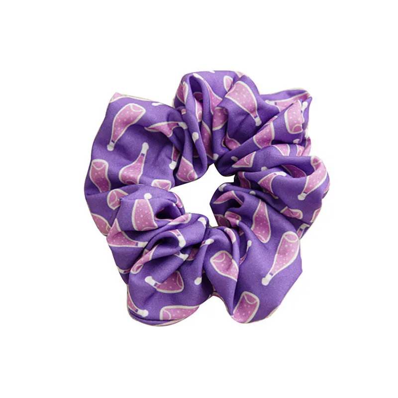 Женская резинка для волос с принтом фиолетовая эластичная |
