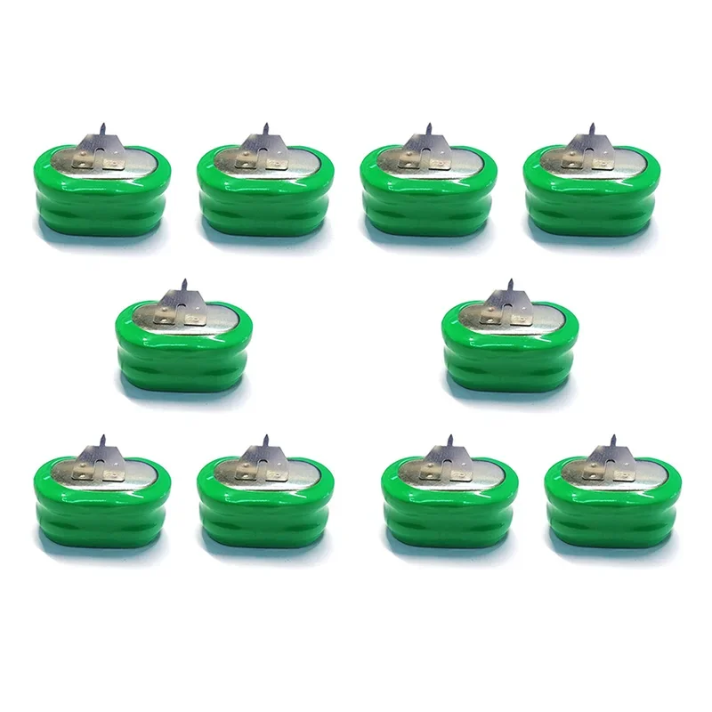 

10pcs 2.4V 160mAh NI-MH Rechargeable Battery with Solder Pin for PLC Industrial Control LED Light Computer Motherboard Batteries