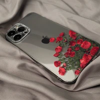 romantic rose flower clear phone case for iphone 13 12 11 pro max mini x xs xr 7 8 plus se 2022 soft silicone transparent cover