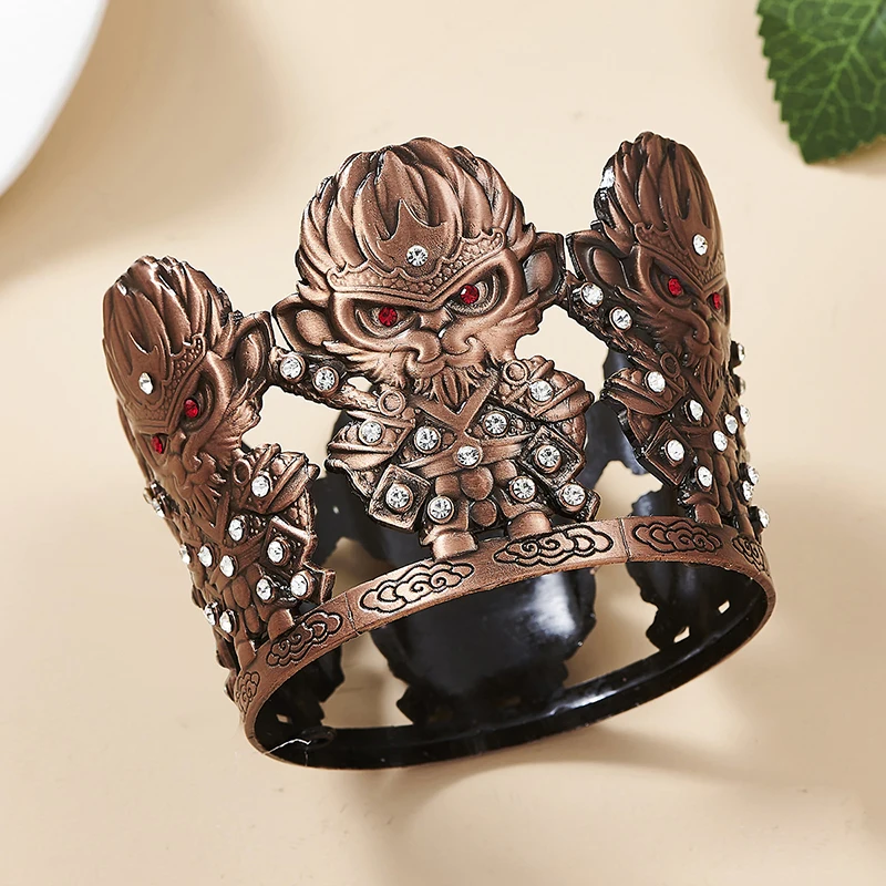 Античная бронзовая обезьяна черные диадемы и корона для украшения торта на день