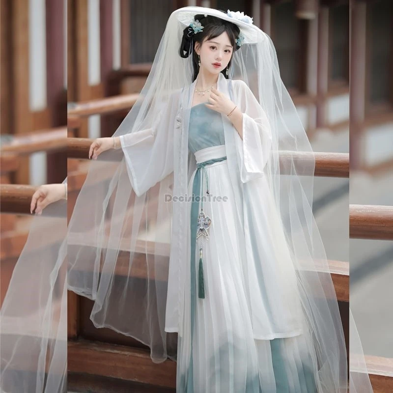 2024 китайская песня династии hanfu женская вышивка длиной до талии плиссированная