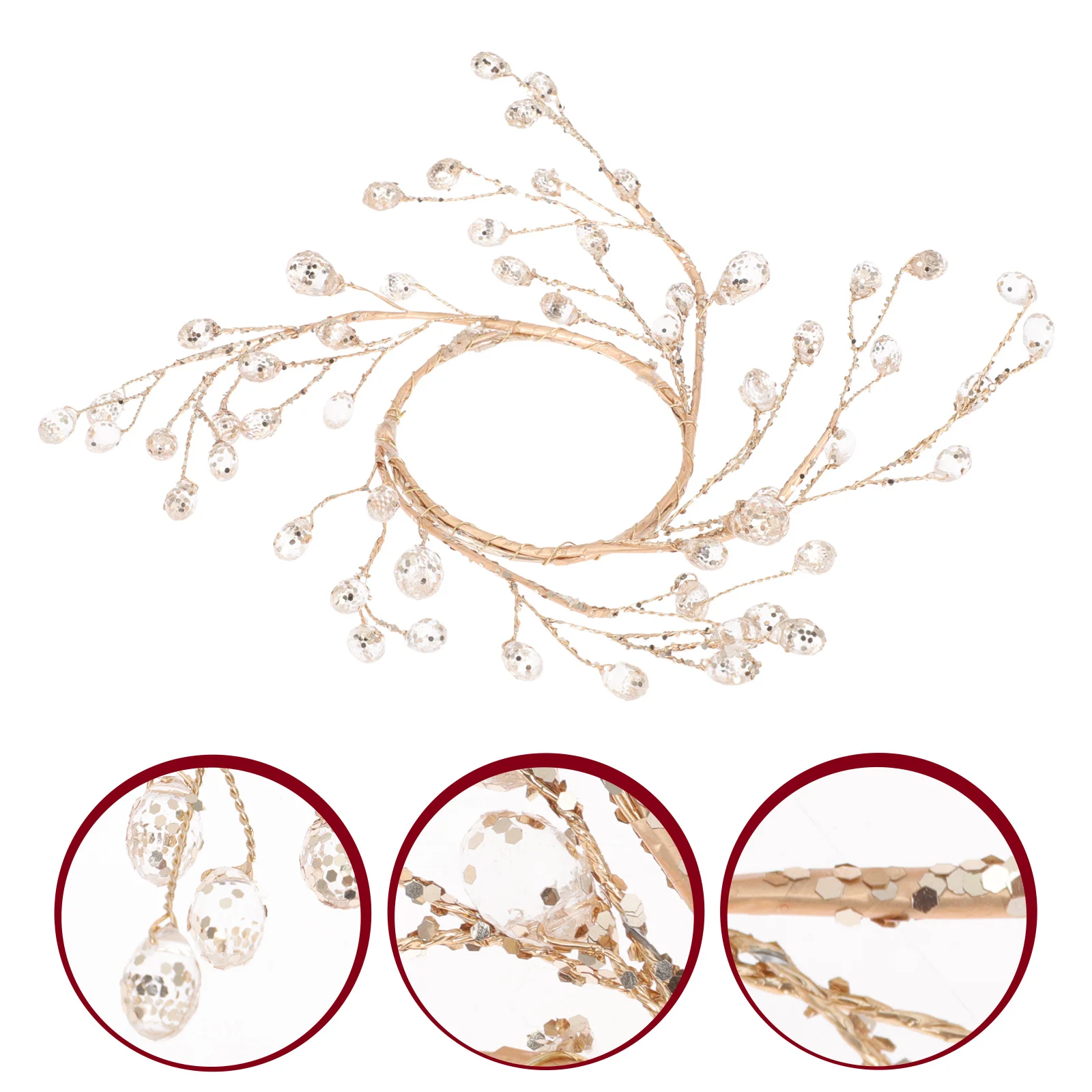 

Wreath Acrylic Christmas Bead Garland Beads Wreathsholder Ring Decorative Crystal Ornaments Decoration