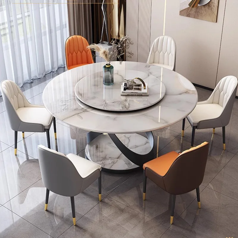 

Round Marble Dining Table Nordic Luxury Style Modern Design Dining Table Legs Metal Mesas De Comedor Garden Furniture Sets