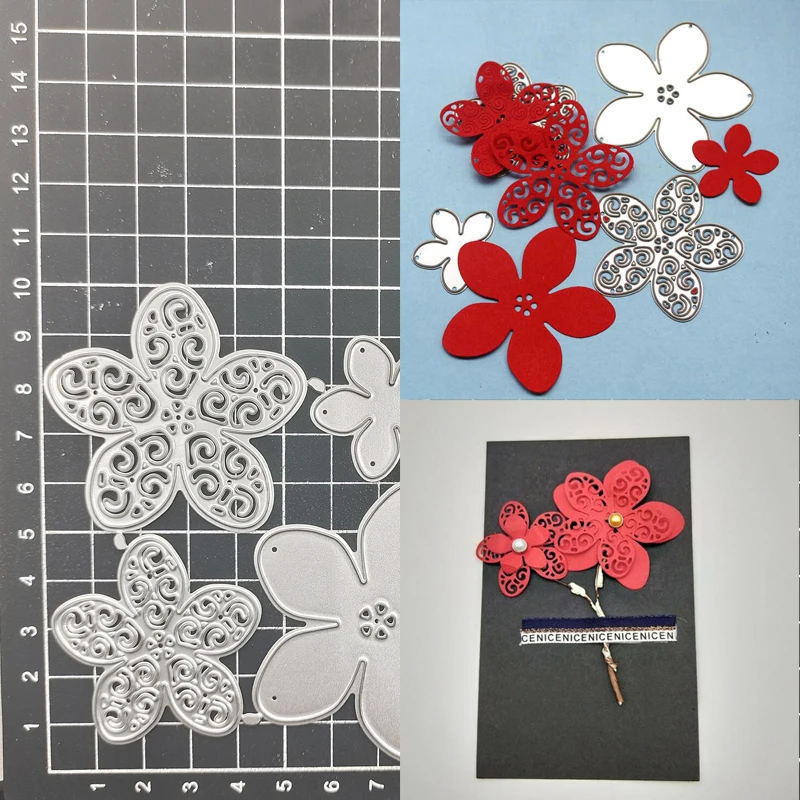 Металлический трафарет для вырезания цветов альбом рукоделия бумажная карта