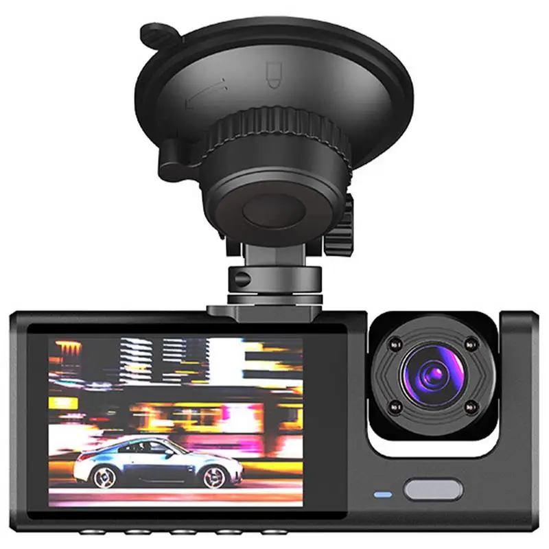 

Car Dash Cam Video Recorder Rear View Camera 3 Channel Dash Cam With Night Vision 140 Degree Wide Angle Dual Lens Dash Cam