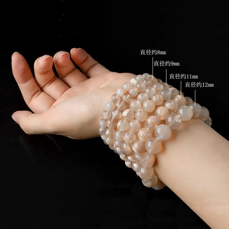 Ручная игрушка зеленые ювелирные изделия Натуральная розовая вишня агат снег